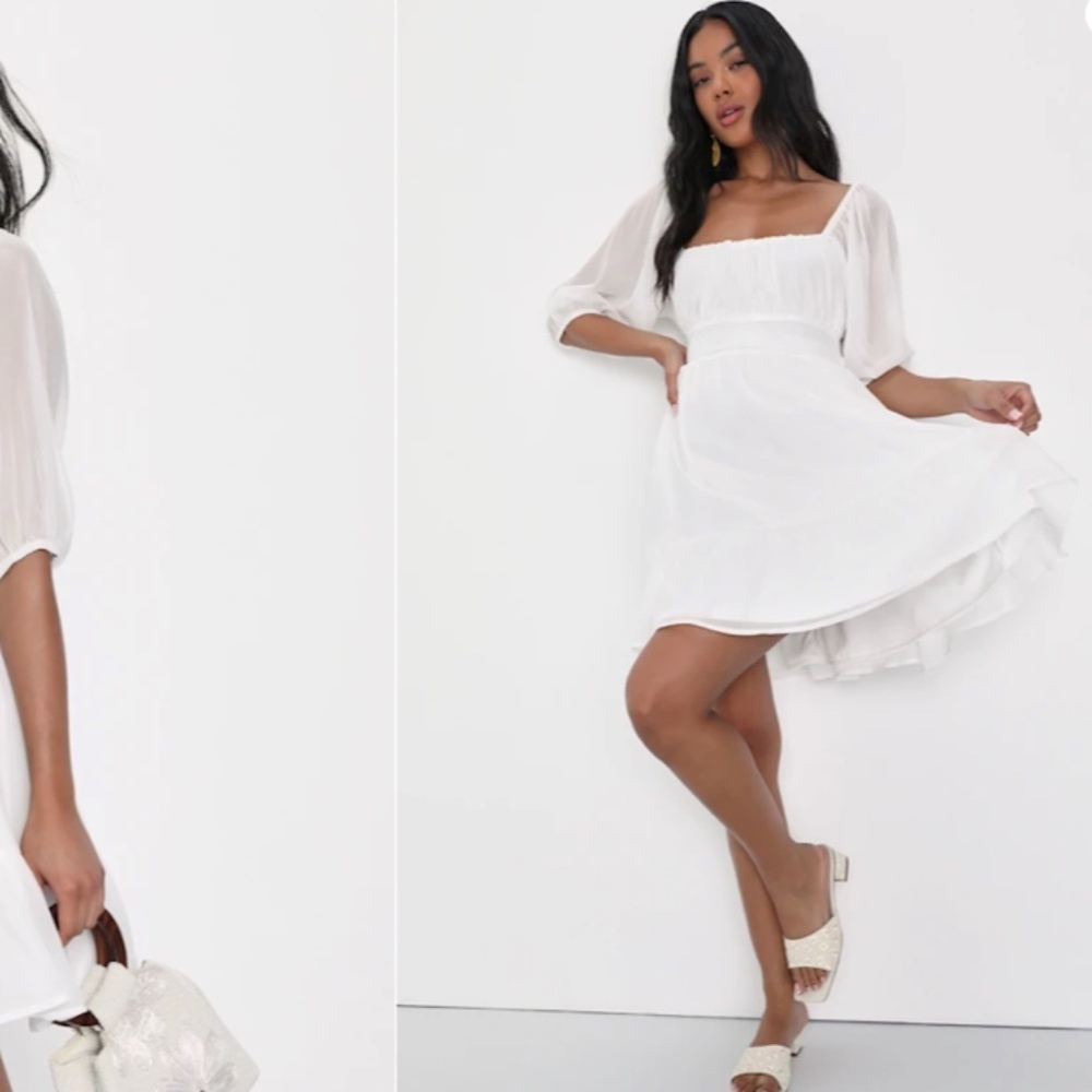 LULU's Bachelorette Engagement Bridal Shower Honeymoon Flirty Mini Dress